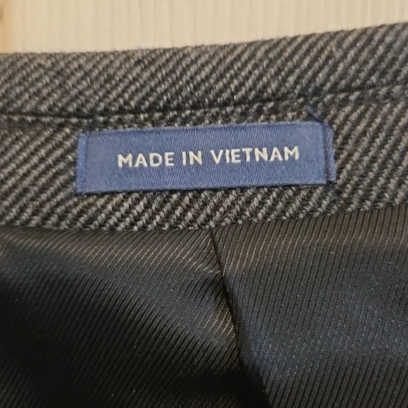 Stafford Mens Blazer Sport Coat 48R Herringbone Merino Wool Gray - Picture 10 of 10